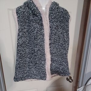 Cozy Black and Pink Hooded Cardigan